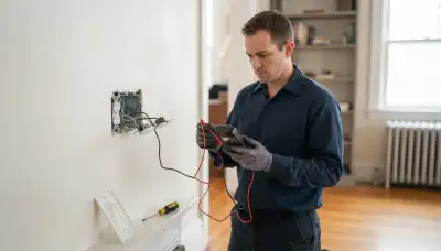 Albany, NY electrician uses a multimeter to diagnose a circuit fault at an open receptacle
