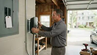 Level 2 EV charger installation by an electrician in Feura Bush, NY