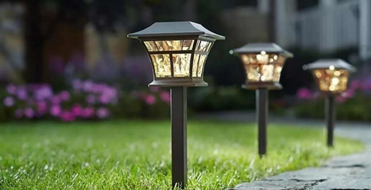 landscape lighting installation services with professionally installed pathway lights in Albany, NY