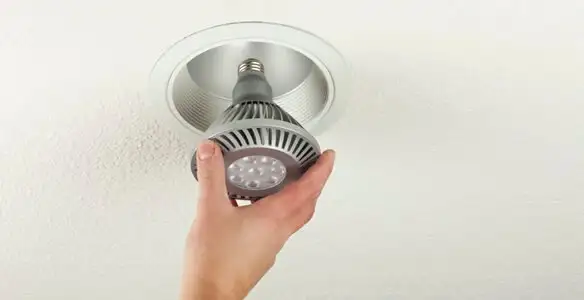 lighting installation service featuring recessed ceiling light installed by licensed professionals in Albany, NY