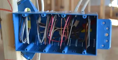 new construction wiring installation featuring electrical boxes and cable routing by expert electricians in Albany, NY