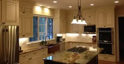 Recessed lighting installation enhancing interior lighting by professional electricians in Albany, NY
