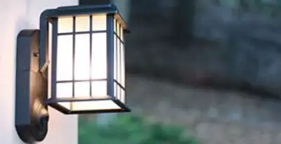 security light installation services with professionally mounted exterior wall light in Albany, NY